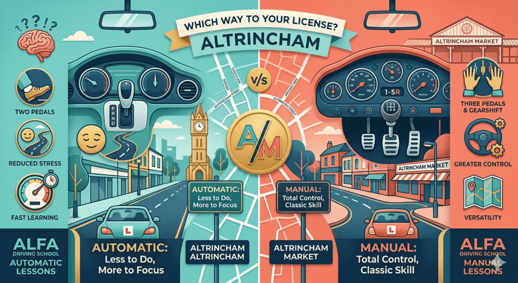 Automatic vs Manual Driving Lessons in Altrincham